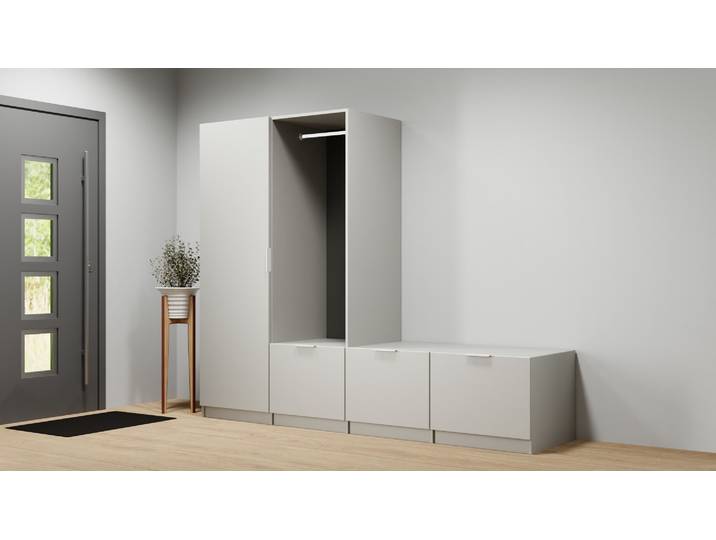 Garderobenschrank nach Maß Premium Dekore Grau