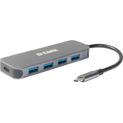 D-Link DUB-2340 (USB-C, 5 Ports), Dockingstation + USB Hub, Grau