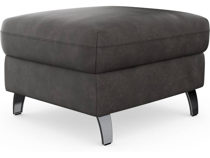 Stauraumhocker SIT & MORE Grenoble , grau (anthrazit), B:66cm H:48cm T:76cm, Hocker, mit Stauraum und satinierten Füßen