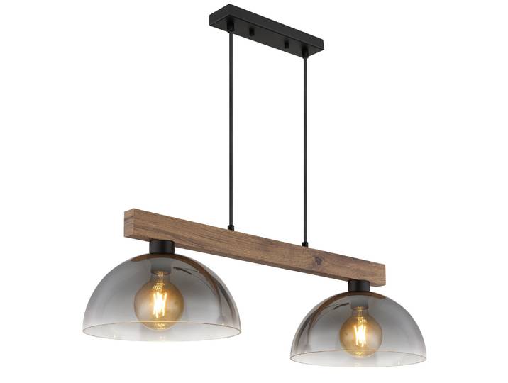 Globo Romy Suspension De Bar\, Noir Mat\, 2 X E27