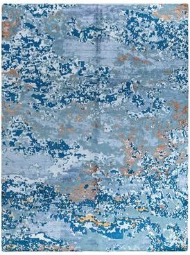 Overton "Modern One-of-a-Kind Hand-Knotted Area Rug - White, 9' 2"" x 12' 1"" - 9' 2"" x 12' 1"""