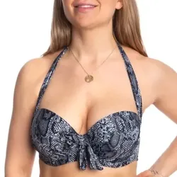Missya Rose Bikini Strapless Halterneck Print Schwarz gemustert E 85 Damen