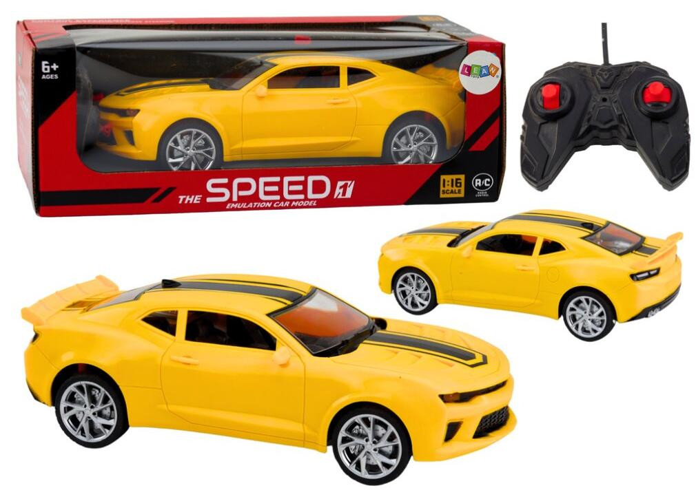 Lean Toys Speelgoedauto op afstand bestuurbare sportwagen Rc 1:16 geel