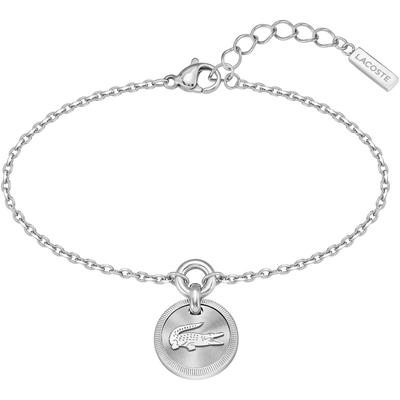 Armkette LACOSTE "MEMENTO", silber (edelstahlfarben), Armbänder, Damen, 19cm, Edelstahl, Armkette