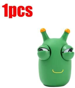 Quick Pick Pro Green Worm Eye Popping Squeeze Fidget Stress Relief Toy For Anxiety Relief 1 Pcs