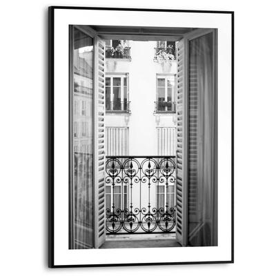 Poster REINDERS "Französischer Balkon", schwarz (farbe bild(er): schwarz, weiß), B:30cm H:40cm T:1,6cm, MDF, Bilder, Poster
