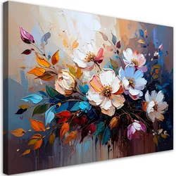 LEINWANDBILD Blumenstrauß Bunte Abstraktion 60x40cm