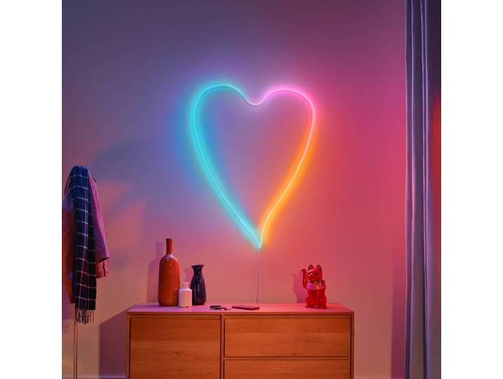 WiZ Neon Flex LED strip IP20 RGB 3m Flex, dimbaar, wit / opaal, Woon-/ Eetkamer, Kunststof, Modern