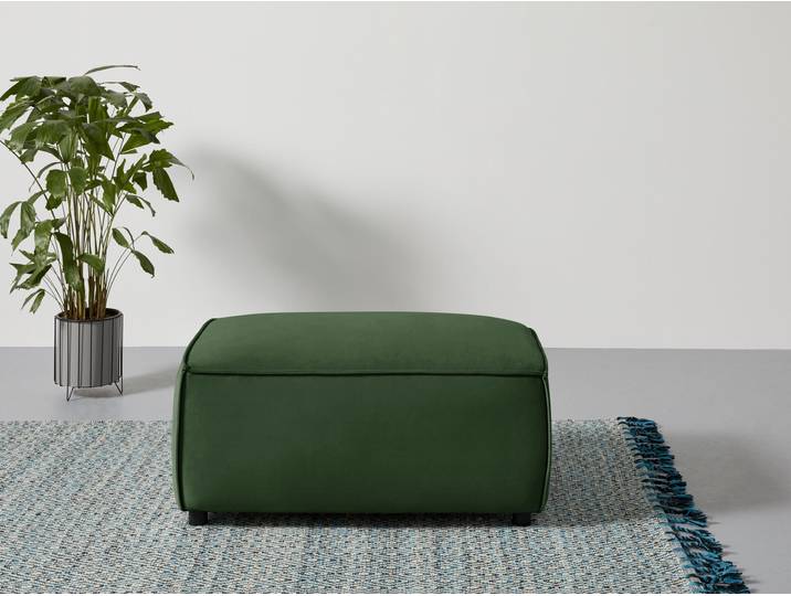 Polsterhocker HOME AFFAIRE Marva, B: 100 cm , grün (flaschengrün), B:100cm H:44cm T:67cm, 100% Polyester, Hocker, Polsterhocker, passend zur Polsterserie Marva , Federkern