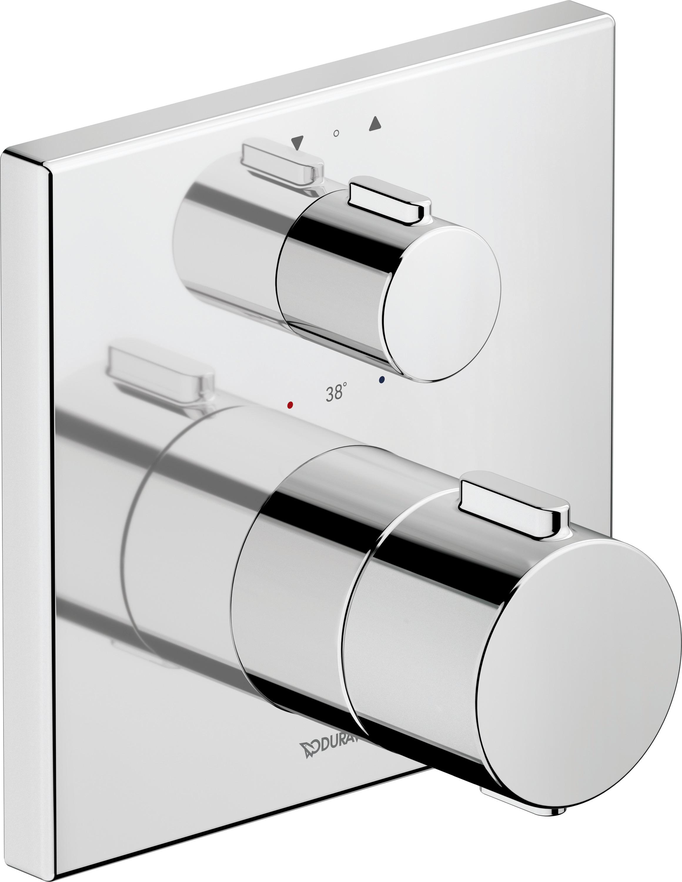 Duravit Fertigmontageset UP-Thermostat, Rosette eckig, chrom