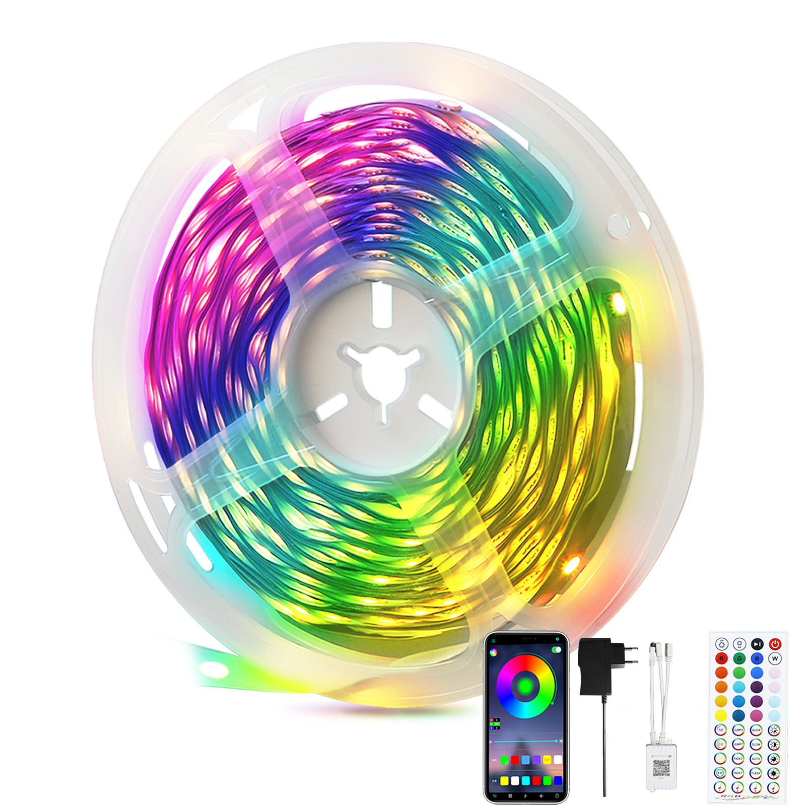 ZMH LED-strip RGB-verlichting, 10 meter, muziekgestuurd en slim dimbaar met afstandsbediening