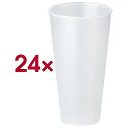 meet Mehrweg-Trinkbecher transluzent 500 ml 24 Stück transparent, 8.8x16.2x8.8 cm