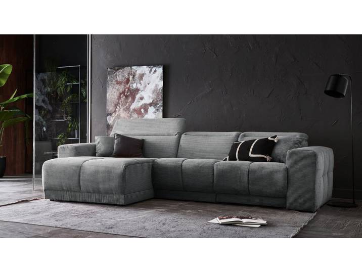 Ecksofa Toni mit Motor. Relaxfunktion Cord Stoff