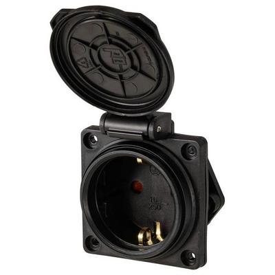 Sygonix SY-6746374 Schutzkontakt-Steckdose IP44 Schwarz
