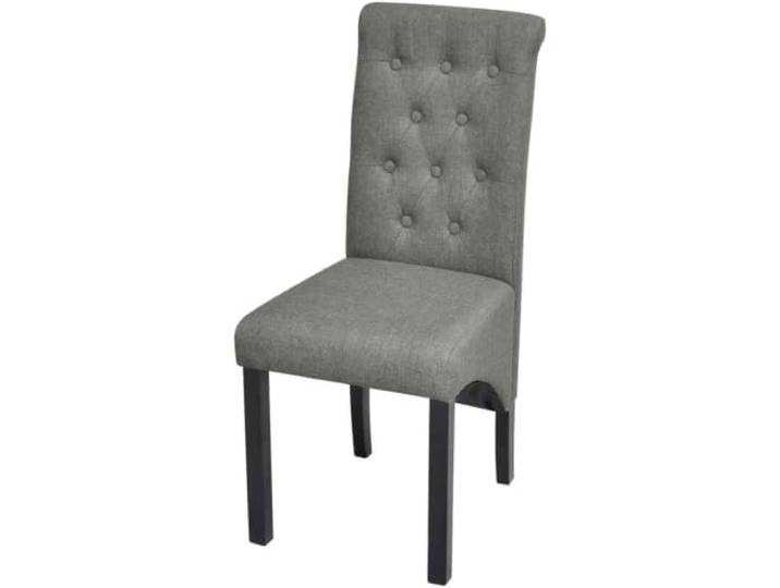 POUFGDR Essstühle, 2 Stück, hellgrau, Stoff Füße aus Massivholz, maximale Belastung 110 kg pro Sitz, ergonomisches Design, einfache Montage