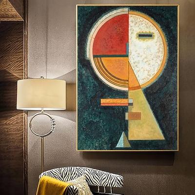 Handgefertigtes Ölgemälde auf Leinwand, Wandkunst, Dekoration, Kandinsky-Stil, abstrakt für Wohnkultur, gerollt, rahmenlos, ungedehnt