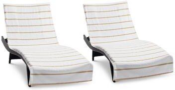 Arkwright Home Las Rayas 2-Piece Chaise Lounge Towel Covers with Top Pocket - 30x85