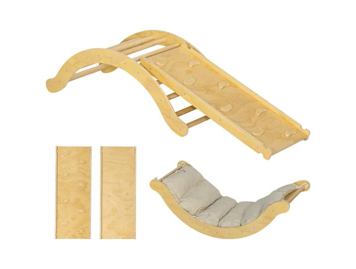 Aiyaplay Klettergerüst, Naturfarben, 49.5x39.5x168 cm, Spielzeug, Sonstiges Spielzeug