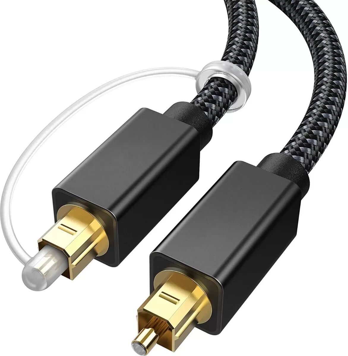 INF Digitales optisches Audiokabel (Toslink) S/PDIF 5.1/7.1 – Sauerstofffreier Kupferkern, Geflochtenes Nylon, Vergoldete Schwarz 5 m