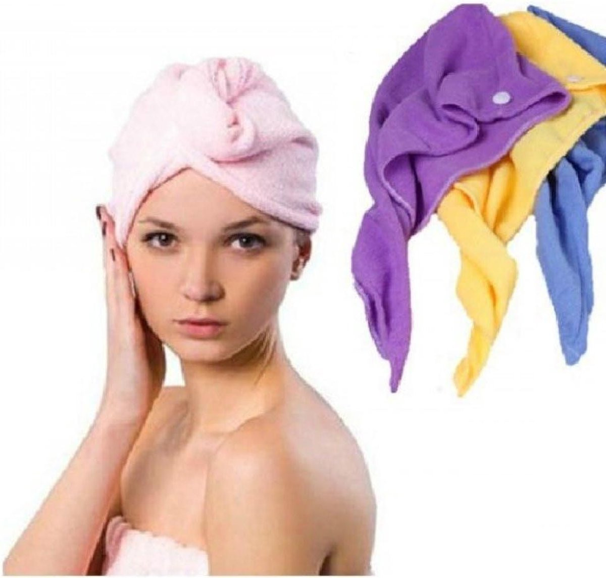 Microvezel Haarhanddoek Turban - Super Absorberend - Lila - 1 Stuk
