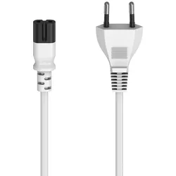 HAMA Euro-Netzkabel, 1.5m weiß
