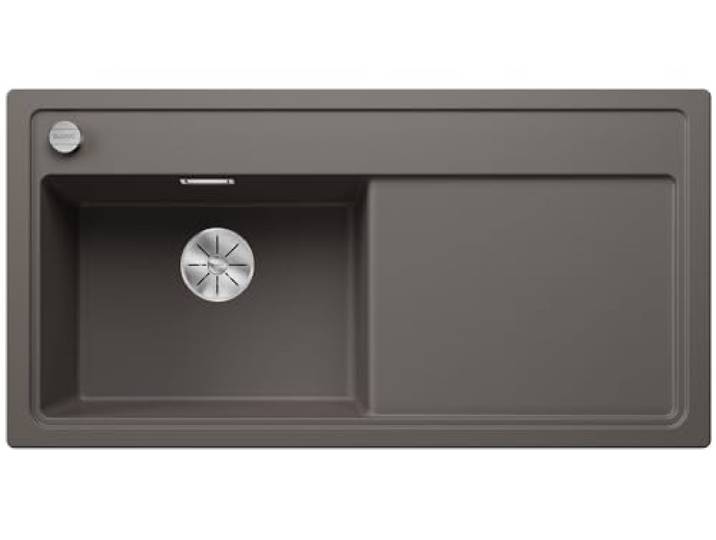 BLANCO ZENAR XL 6 S Granitspüle aus SILGRANIT vulkangrau Hauptbecken [100x51x20,2 cm] für 60 cm breite Unterschränke Hauptbecken links Reinigungsfreundlich Großes Becken