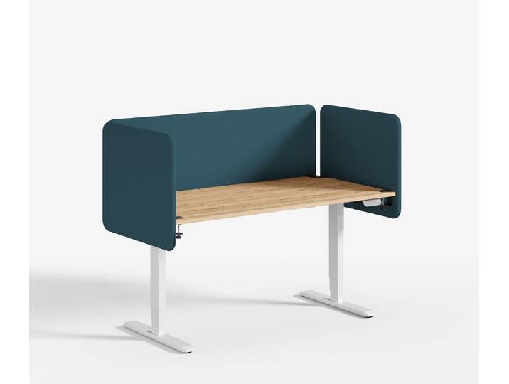 Textil Akustiktrennwand Schreibtisch Grau Blau Weiß 80x65cm