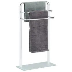 Relaxdays Handtuchhalter Milchglas/Chrom Weiß,Silber