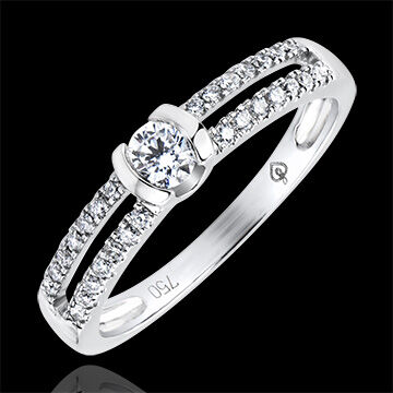 Edenly Ring Zauberwelt - Edle Verlobung - 18 Karat WeiÃŸgold und Diamanten