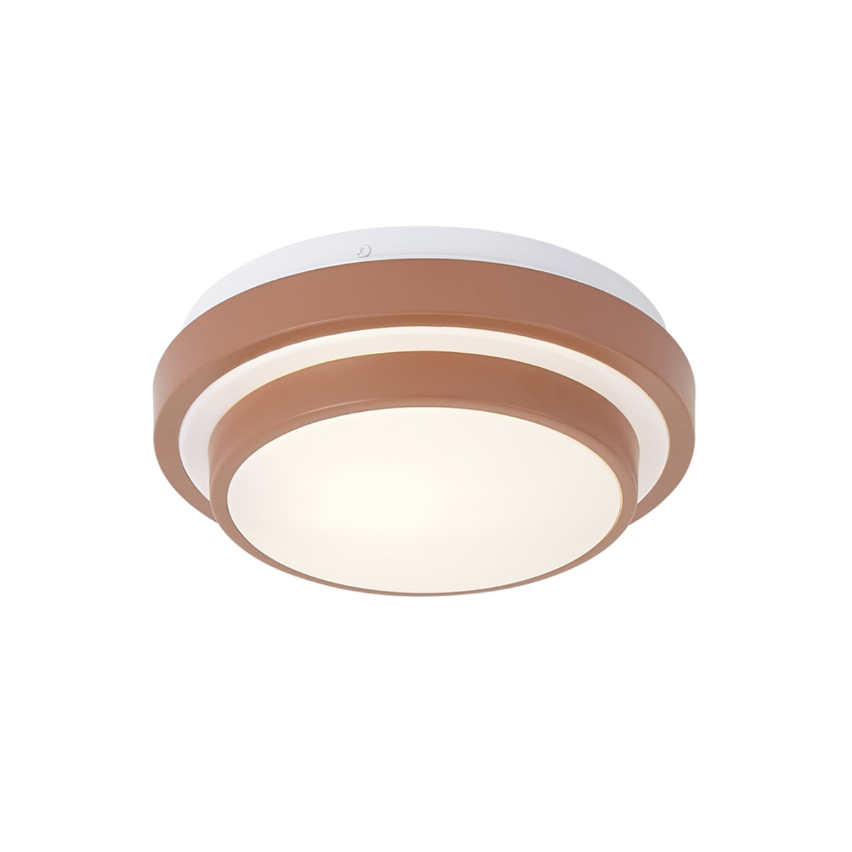 Qazqa Moderne Ronde Plafondlamp Bruin - Ideale Badkamerlamp