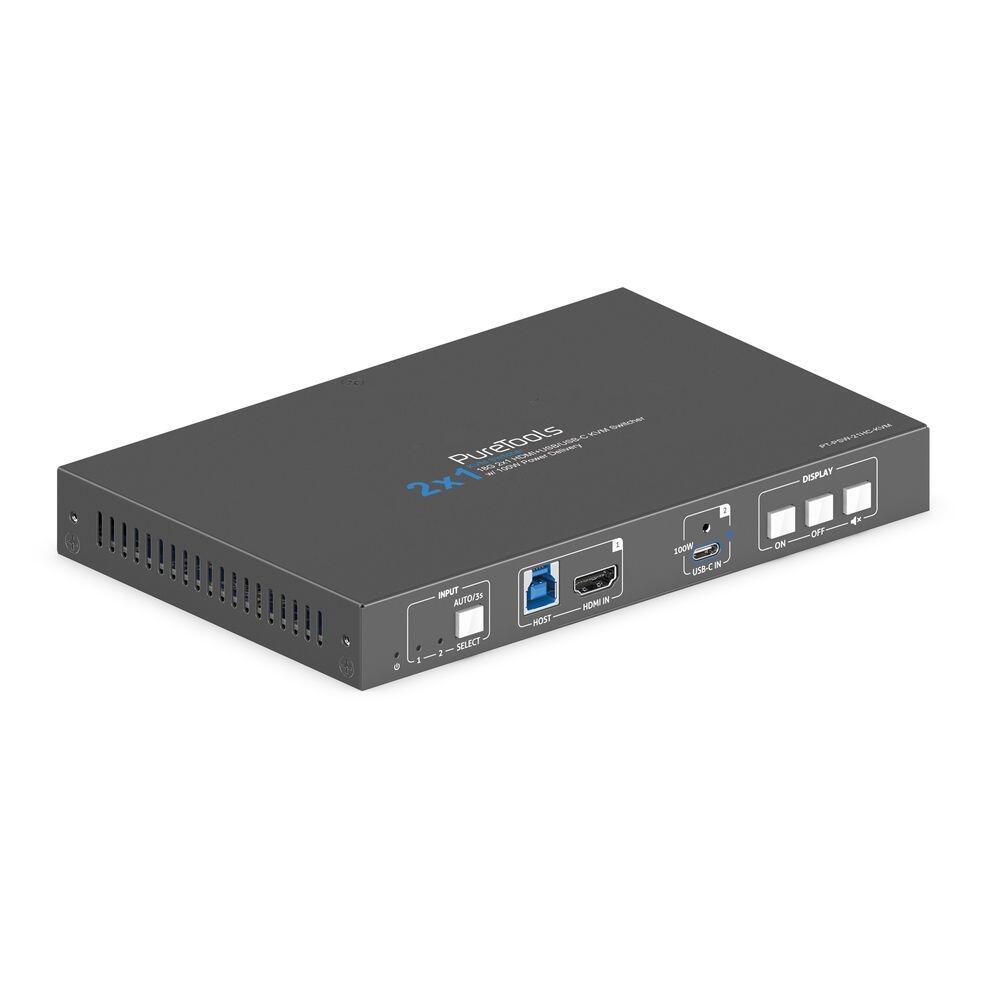 PureTools 2x1 USB-C / HDMI KVM Switcher PT-PSW-21HC-KVM