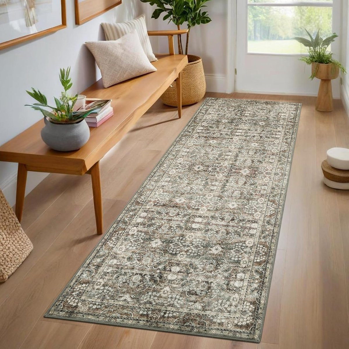 Triumpunpre Vloerkleed met Perzische print, Kameel, Rechthoekig, Polyester