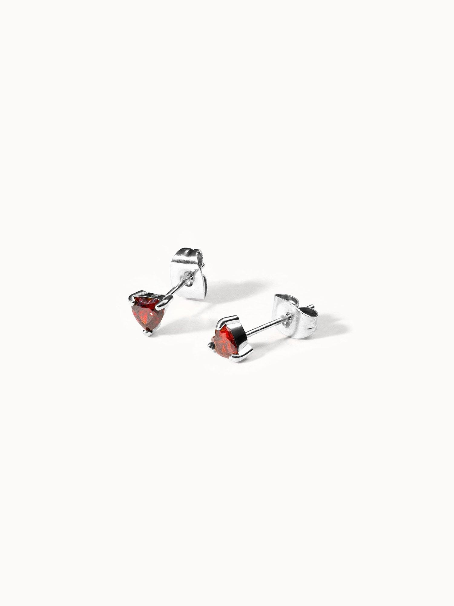 PURELEI Red Heart Ohrringe mit Zirkonia Steinen