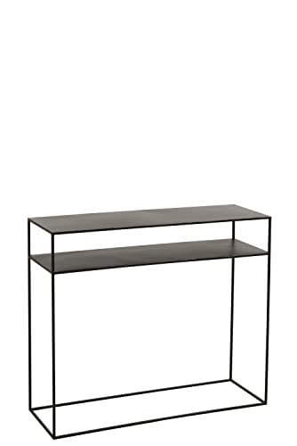 J-Line Consoletafel met 2 Planken, Metaal, Zwart