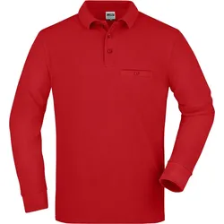 James & Nicholson Herren Workwear Polo mit Brusttasche langarm JN866