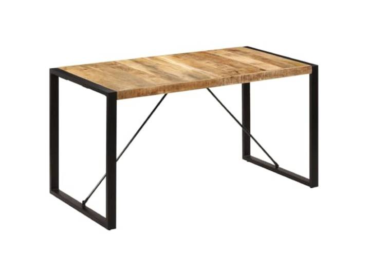Todiikf Esstisch Massivholz Mango 140x70x75 cm Industrial Küchentisch Einzigartiger Holz-Esstisch aus rauem Mangoholz mit Stahlbeinen für Küche und Esszimmer im modernen Industrial-Look.