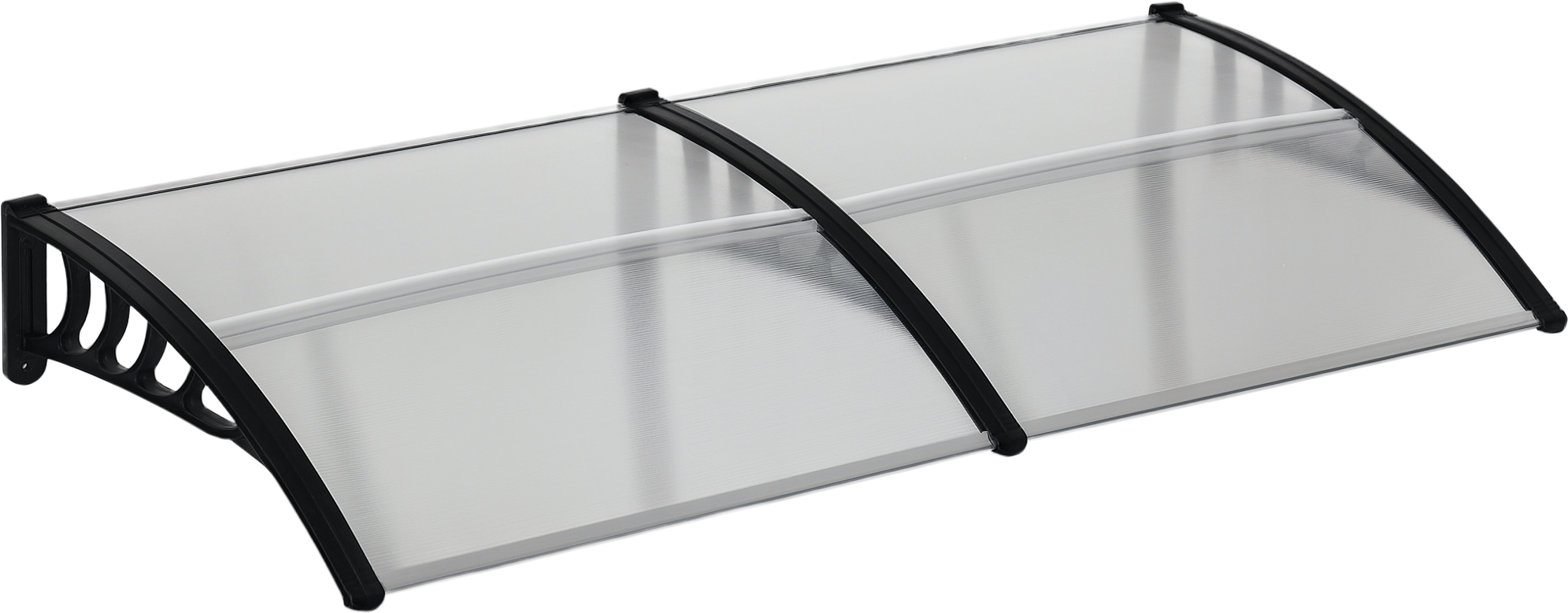 Altro Pensilina Da Esterno Per Finestre E Porte In Policarbonato E Alluminio, 200x96x27cm, Trasparente