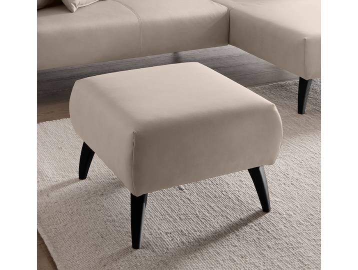 Pouf rembourré 66 x 44 x 66cm Beige Microfibre Diala: Beige