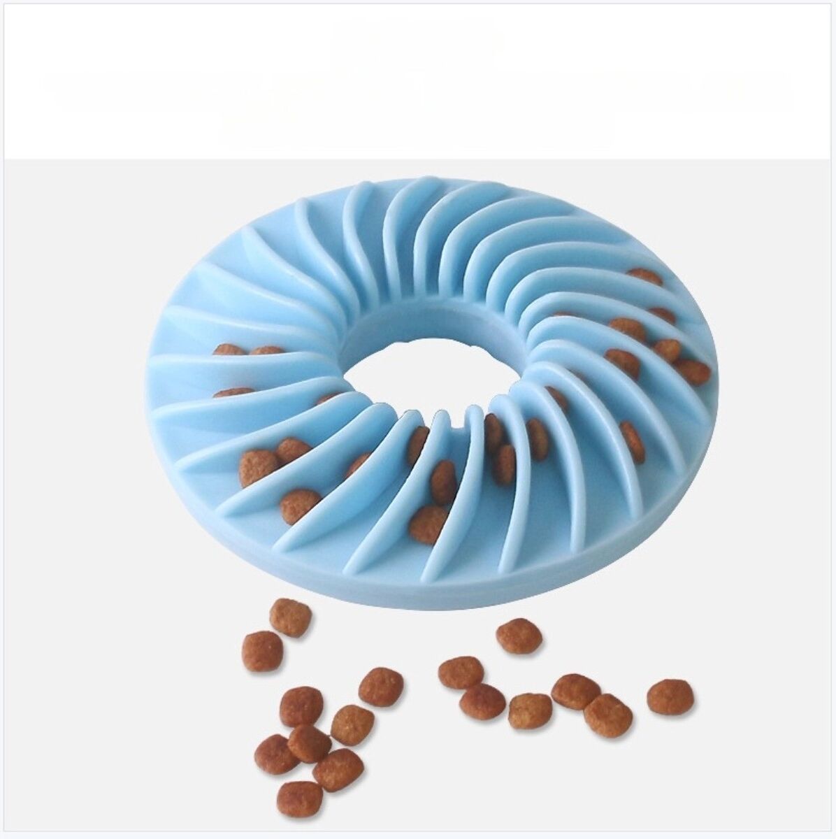 INF Frisbee distributeur de friandises - TPR à mâcher avec rainure cachée pour jeu interactif et nettoyage dentaire Bleu