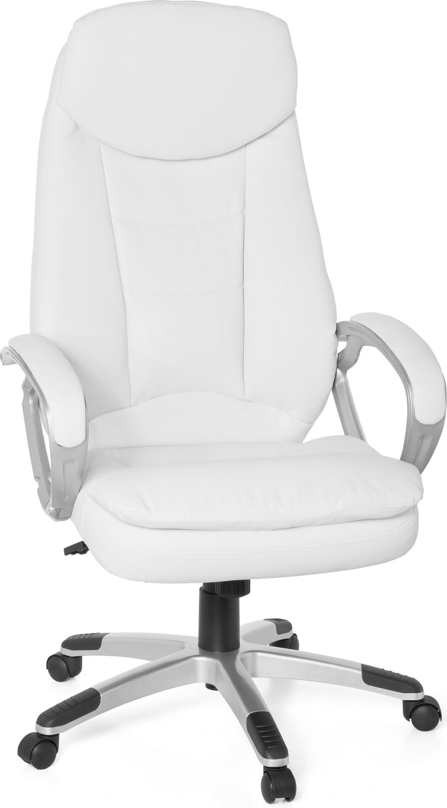 AMSTYLE Chefsessel Cosenza Bureaustoel met Armleuningen, Kunstleer, Wit