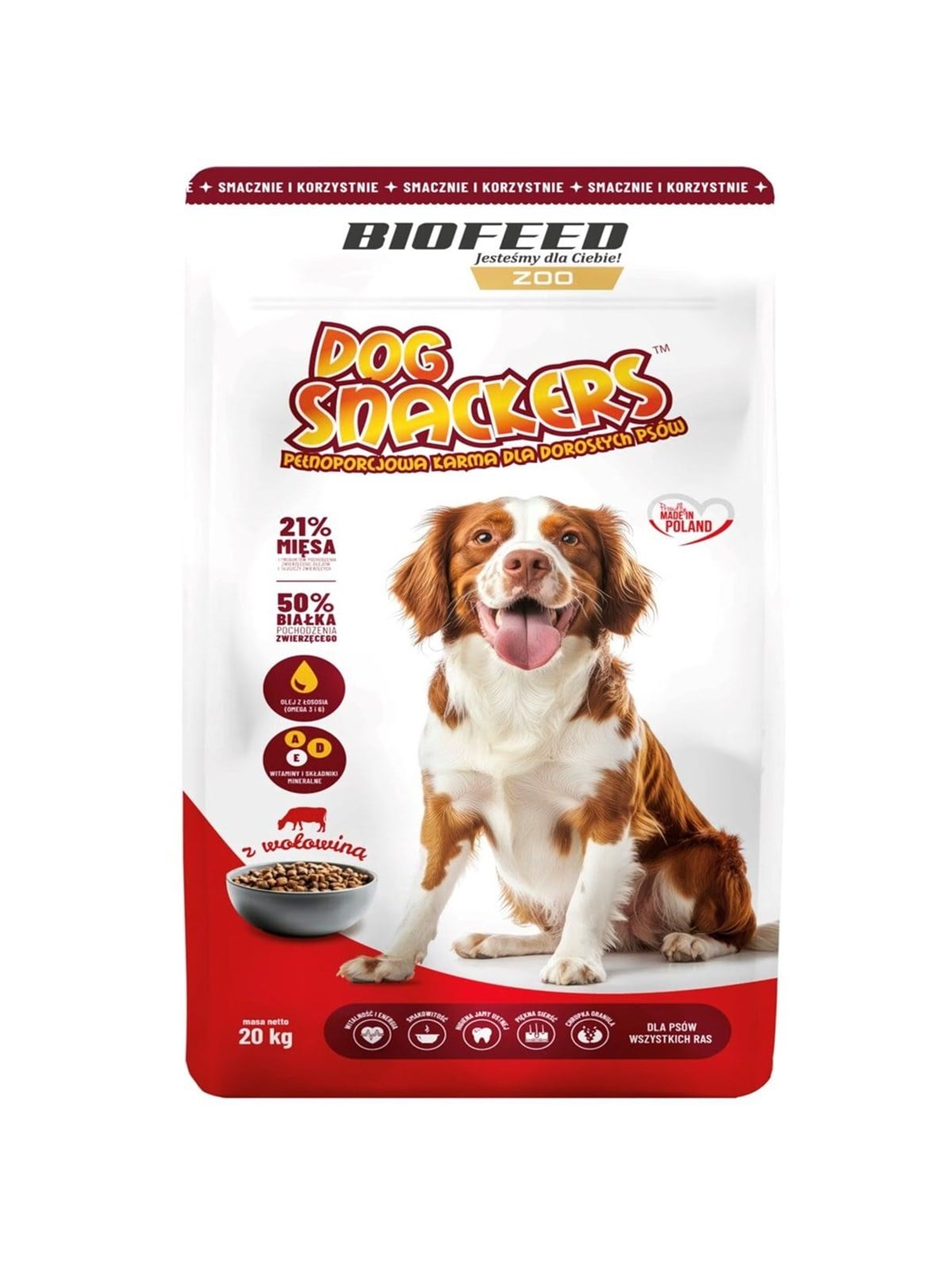 Biofeed Dog Snackers Adult mittelgroße & große Rassen Rindfleisch - Trockenfutter für Hunde - 20kg