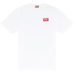 DIESEL Herren T-Shirt - T-BOXT-LAB, Kurzarm, Rundhals, Baumwolle, Logo, einfarbig Weiß / S