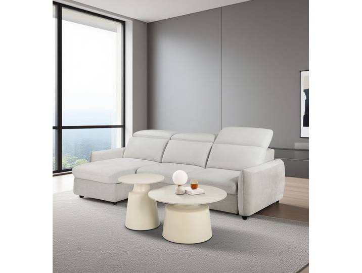 Couchtisch Boehmer 2er-Set Ø 70cm Weiß/Creme
