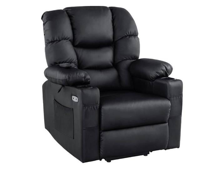 M MCombo Fauteuil électrique 7550BK avec 3 moteurs réglables séparément Fauteuil pour télé avec USB (noir)