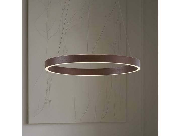 Suspension LED Yonam, Ø 60 cm, à 1 lampe, marron, CCT - Lucande - Salle à manger - Moderne - Métal - À ampoule unique