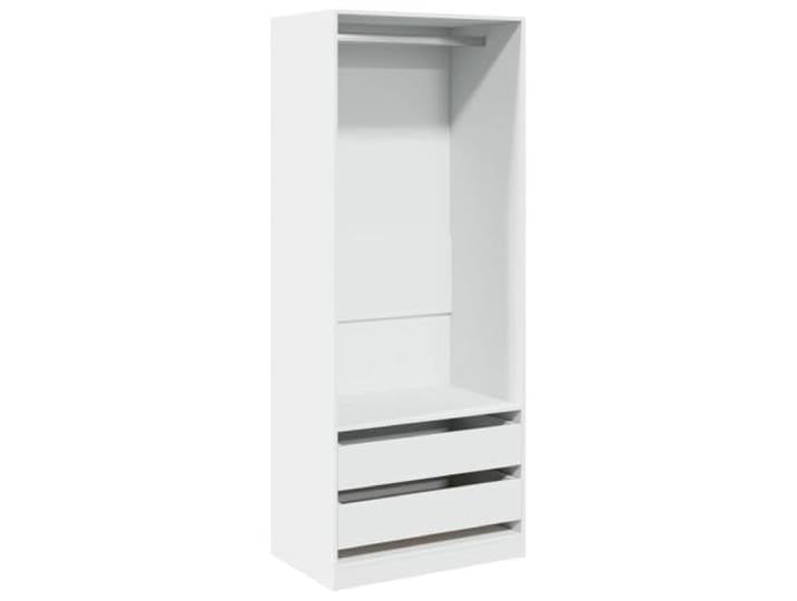 Makastle Kleiderschrank Weiß 80x50x200 cm Holzwerkstoff
