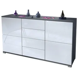 SIDEBOARD Rova Weiß Hochglanz