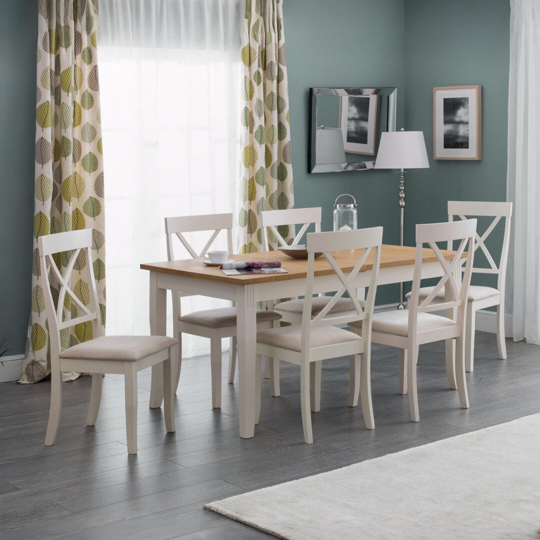 Three Posts Conklin 6 -Person Butterfly Leaf Rubberwood Solid Wood Dining Set Oak 6