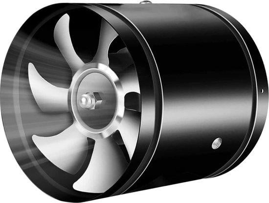 Axiale buisventilator 100 mm diameter zwart - Afzuigventilator voor badkamer, toilet, keuken of garage - 25 W