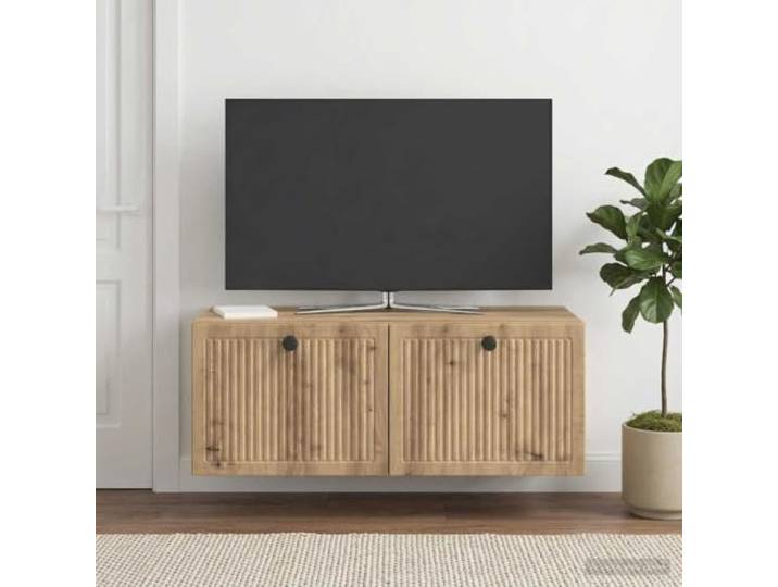 GKMBCVDFR Wandmontierter TV-Schrank 78,5 x 41 x 30 cm Artisan-Eiche Schwebekonstruktion, Spanplatte, 90-Grad-Scharniere, Metallknöpfe, pflegeleichte Oberfläche